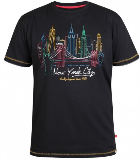D555 Shelby T-shirt Black - Тениски - мъжки тениски големи размери