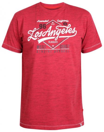 D555 Shelton T-shirt Red - Тениски - мъжки тениски големи размери