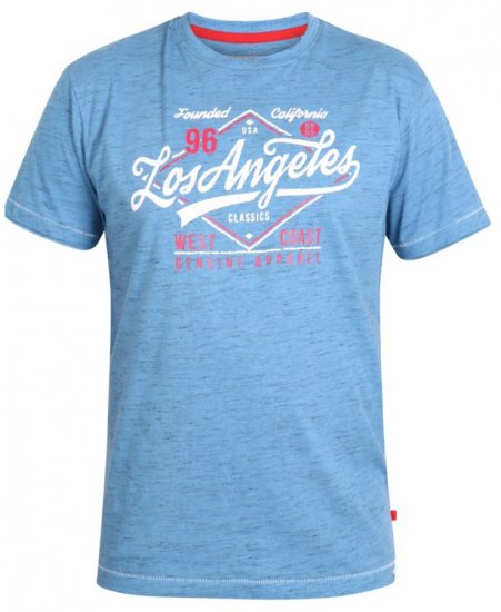 D555 Shelton T-shirt Blue - Тениски - мъжки тениски големи размери