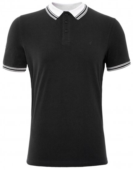 Kangol Shipley Polo Black - Поло тениски - мъжки тениски с яка големи размери