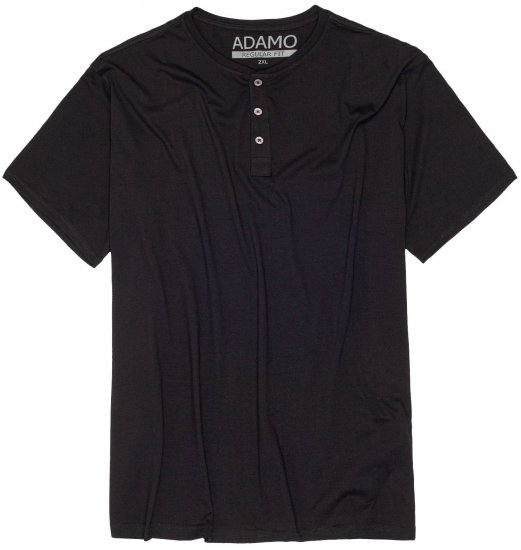 Adamo Silas Regular fit Serafino T-shirt Black - Тениски - мъжки тениски големи размери