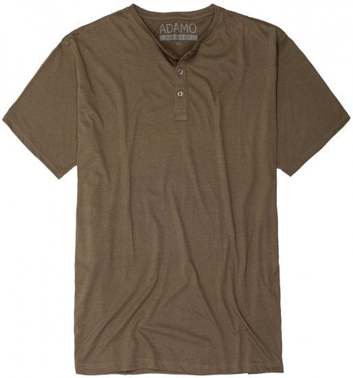 Adamo Silas Regular fit Serafino T-shirt Khaki - Тениски - мъжки тениски големи размери
