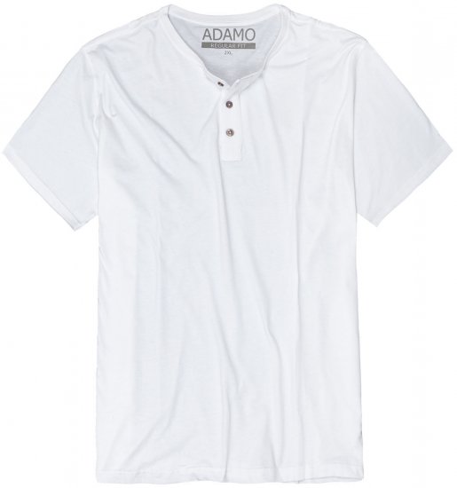 Adamo Silas Regular fit Serafino T-shirt White - Тениски - мъжки тениски големи размери
