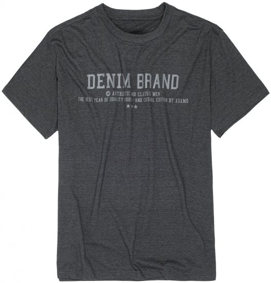 Adamo Simon Regular fit Printed T-shirt Charcoal - Тениски - мъжки тениски големи размери