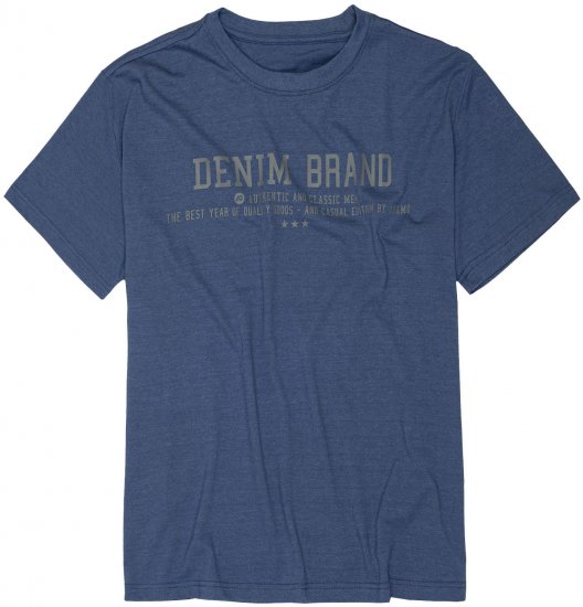 Adamo Simon Regular fit Printed T-shirt Denim Blue - Тениски - мъжки тениски големи размери