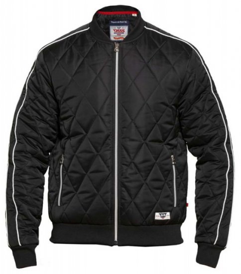 D555 Skipton Quilted Bomber Jacket Black - Якета - мъжки якета големи размери