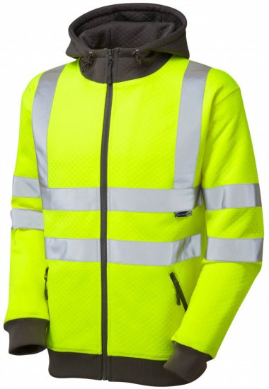 Leo Saunton Hooded Sweatshirt Hi-Vis Yellow - Работно облекло - мъжки работно облекло големи размери