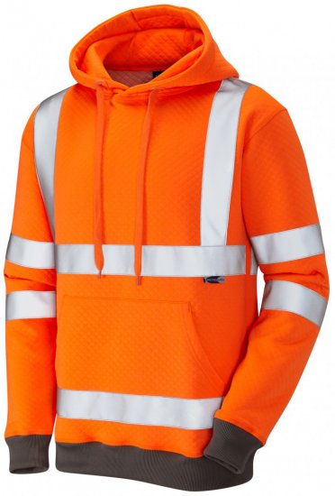 Leo Goodleigh Hooded Sweatshirt Hi-Vis Orange - Работно облекло - мъжки работно облекло големи размери