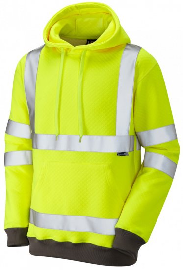 Leo Goodleigh Hooded Sweatshirt Hi-Vis Yellow - Работно облекло - мъжки работно облекло големи размери