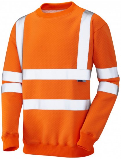 Leo Winkleigh Crew Neck Sweatshirt Hi-Vis Orange - Работно облекло - мъжки работно облекло големи размери