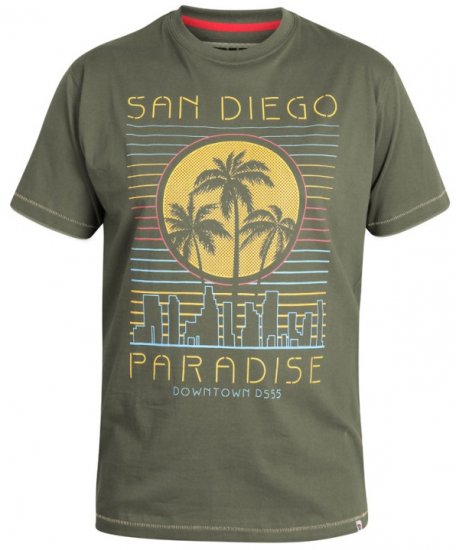D555 Stanley T-shirt Khaki - Тениски - мъжки тениски големи размери