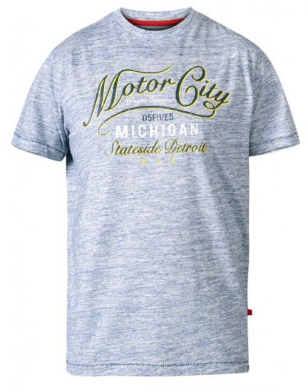 D555 Stirling Motor City Crew Neck T-Shirt Blue Reno - Тениски - мъжки тениски големи размери