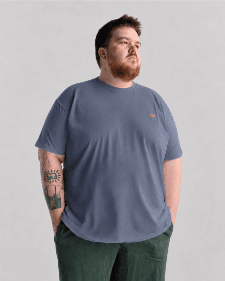 Motley Denim Stockholm T-shirt Light Indigo - Тениски - мъжки тениски големи размери
