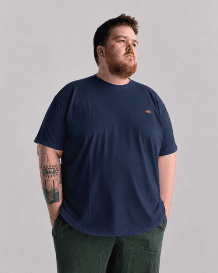 Motley Denim Stockholm T-shirt Dark Indigo - Тениски - мъжки тениски големи размери