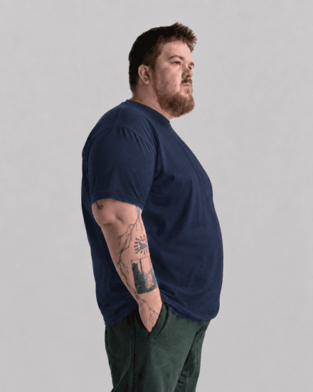 Motley Denim Stockholm T-shirt Dark Indigo - Тениски - мъжки тениски големи размери