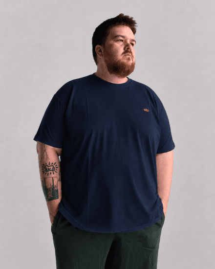 Motley Denim Stockholm T-shirt Navy - Тениски - мъжки тениски големи размери