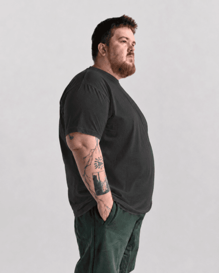 Motley Denim Stockholm T-shirt Charcoal - Тениски - мъжки тениски големи размери
