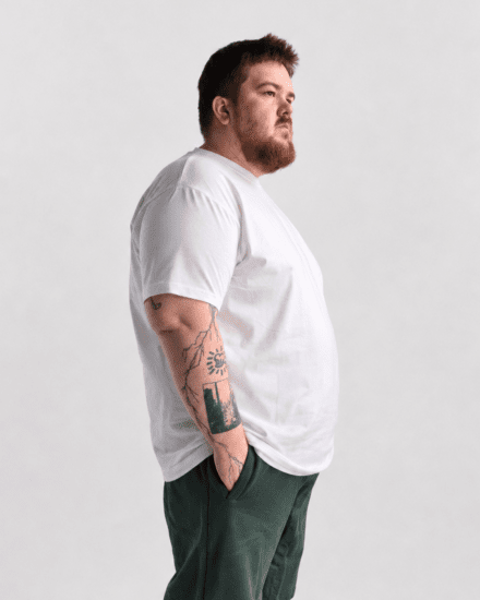 Motley Denim Stockholm T-shirt White - Тениски - мъжки тениски големи размери
