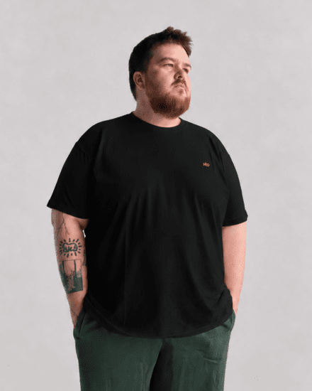 Motley Denim Stockholm T-shirt Black - Тениски - мъжки тениски големи размери