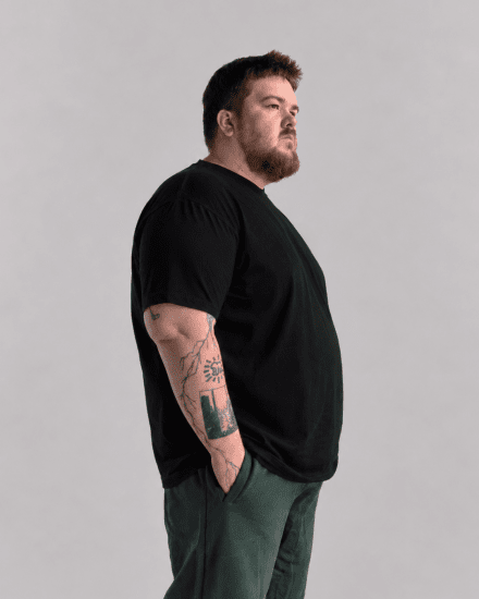 Motley Denim Stockholm T-shirt Black - Тениски - мъжки тениски големи размери