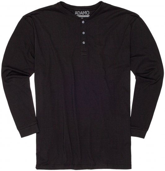 Adamo Sven Regular fit Serafino Long sleeve T-shirt Black - Тениски - мъжки тениски големи размери