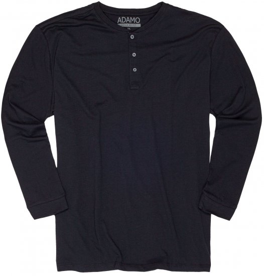Adamo Sven Regular fit Serafino Long sleeve T-shirt Navy - Тениски - мъжки тениски големи размери