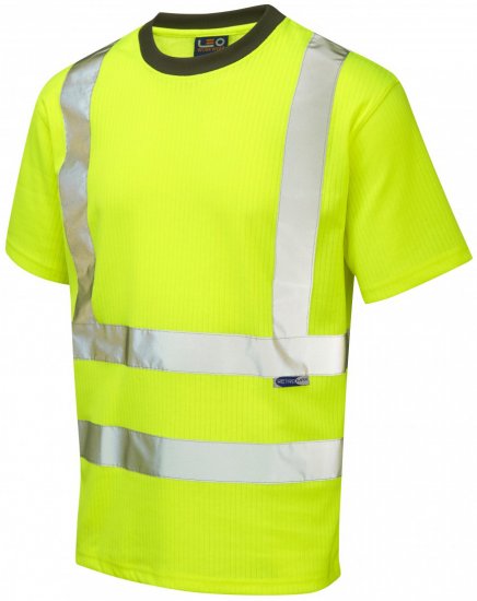 Leo Newport Comfort T-shirt Hi-Vis Yellow - Работно облекло - мъжки работно облекло големи размери