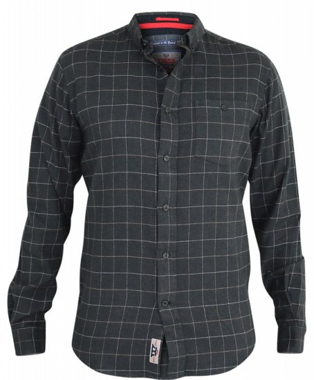 D555 Taylor Long Sleeve Shirt Charcoal - Ризи - мъжки ризи големи размери