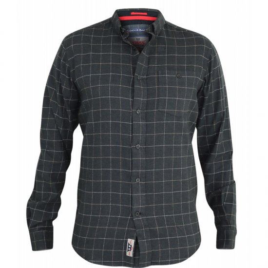 D555 Taylor Long Sleeve Shirt Charcoal - Ризи - мъжки ризи големи размери