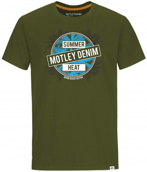 Motley Denim T-shirt Telford Dark Khaki - Тениски - мъжки тениски големи размери