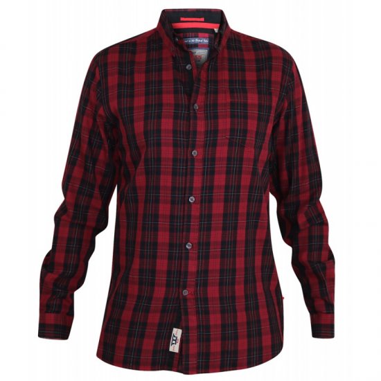 D555 Theo Long Sleeve Check Shirt - Ризи - мъжки ризи големи размери