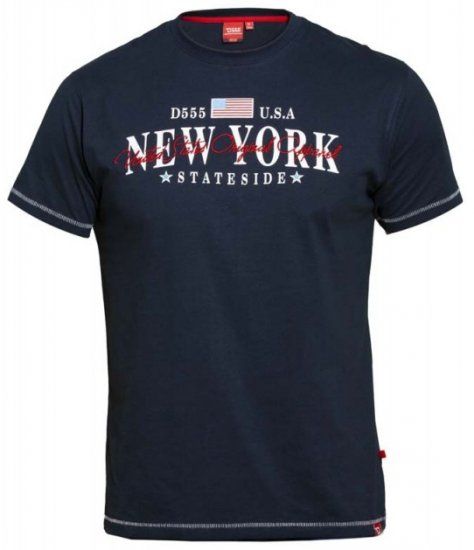 D555 Thornton Embroidery T-shirt Navy - Тениски - мъжки тениски големи размери