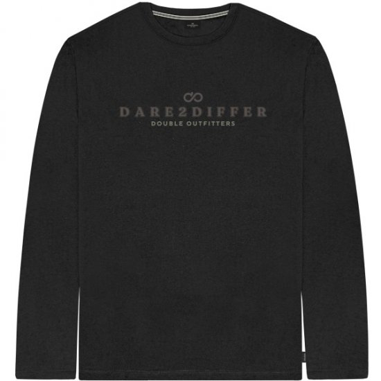 Double Outfitters TS-9172 Long Sleeve T-Shirt Print Black - Тениски - мъжки тениски големи размери