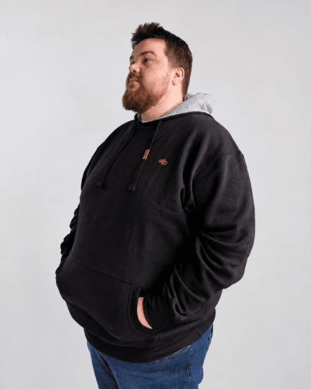 Motley Denim Riga Hoodie Black - Суичъри & cуичъри с качулка - мъжки суичъри големи размери