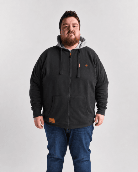 Motley Denim Copenhagen Hoodie Charcoal - Суичъри & cуичъри с качулка - мъжки суичъри големи размери