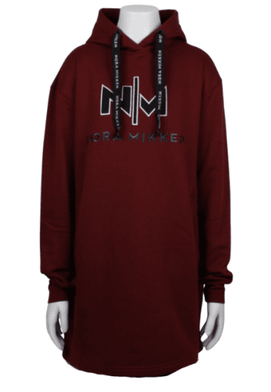 Nora Mikken KADRI WHITE Long Hoodie Burgundy - Суичъри & cуичъри с качулка - 