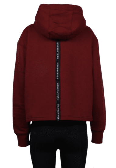 Nora Mikken GERTRUD Cropped Hoodie Burgundy - Суичъри & cуичъри с качулка - 