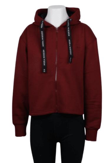 Nora Mikken GERTRUD Cropped Hoodie Burgundy - Суичъри & cуичъри с качулка - 