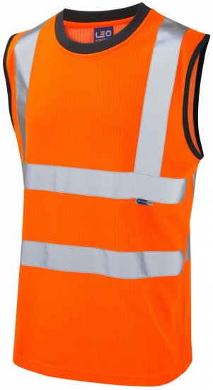 Leo Ashford Comfort Sleeveless T-shirt Hi-Vis Orange - Работно облекло - мъжки работно облекло големи размери