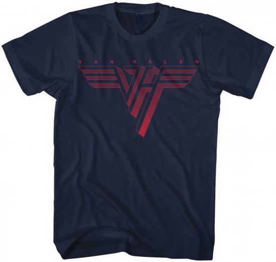 Van Halen Classic Red Logo T-shirt Navy - Тениски - мъжки тениски големи размери