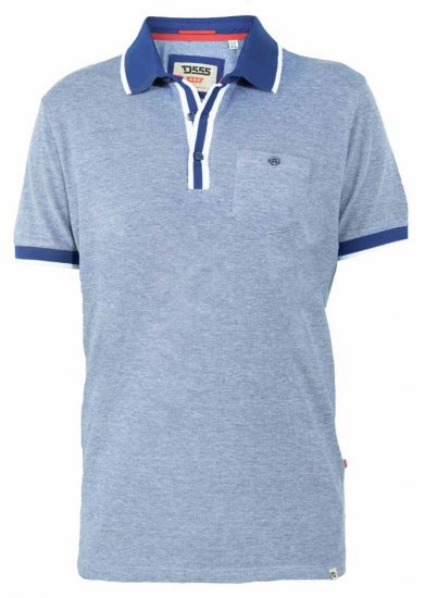 D555 Viper Melange Pique Polo Navy Twist - Поло тениски - мъжки тениски с яка големи размери
