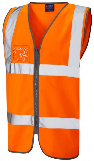 Leo Rumsam Zip Front Waistcoat Hi-Vis Orange - Работно облекло - мъжки работно облекло големи размери