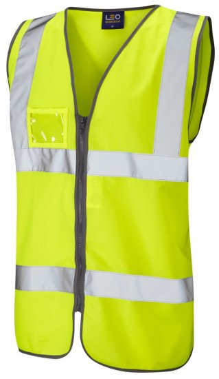 Leo Rumsam Zip Front Waistcoat Hi-Vis Yellow - Работно облекло - мъжки работно облекло големи размери