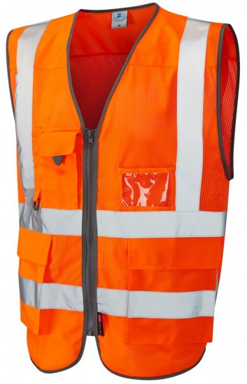 Leo Cobbaton Coolviz Superior Waistcoat Hi-Vis Orange - Работно облекло - мъжки работно облекло големи размери