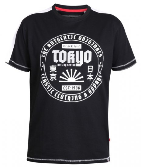 D555 Walton T-shirt Black - Тениски - мъжки тениски големи размери