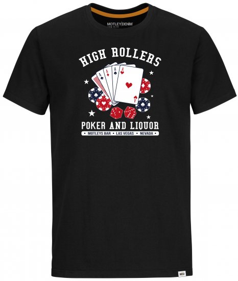 Motley Denim Wells T-shirt Black - Тениски - мъжки тениски големи размери
