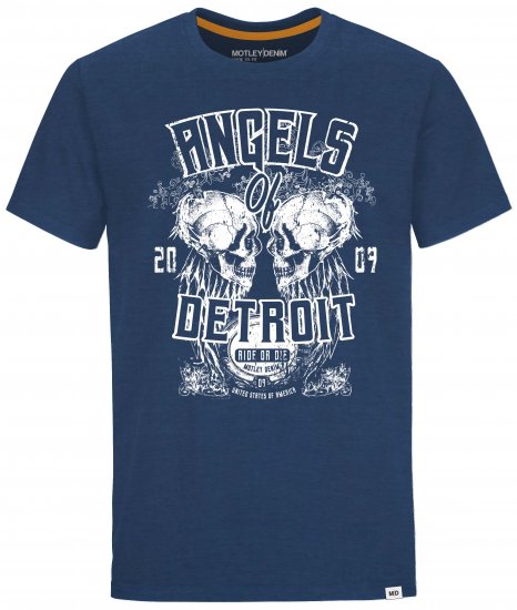 Motley Denim Whitby T-shirt Dark Indigo - Тениски - мъжки тениски големи размери
