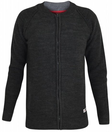 D555 Xavier Knitted Bomber Charcoal - Суичъри & cуичъри с качулка - мъжки суичъри големи размери