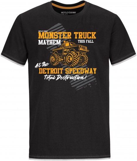 Motley Denim Yeovil T-Shirt Black - Тениски - мъжки тениски големи размери