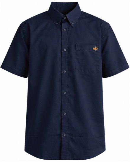 Motley Denim Zagreb Риза с къс ръкав Тъмносин - Ризи - мъжки ризи големи размери